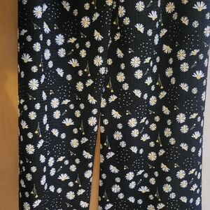 Floral Black Pants